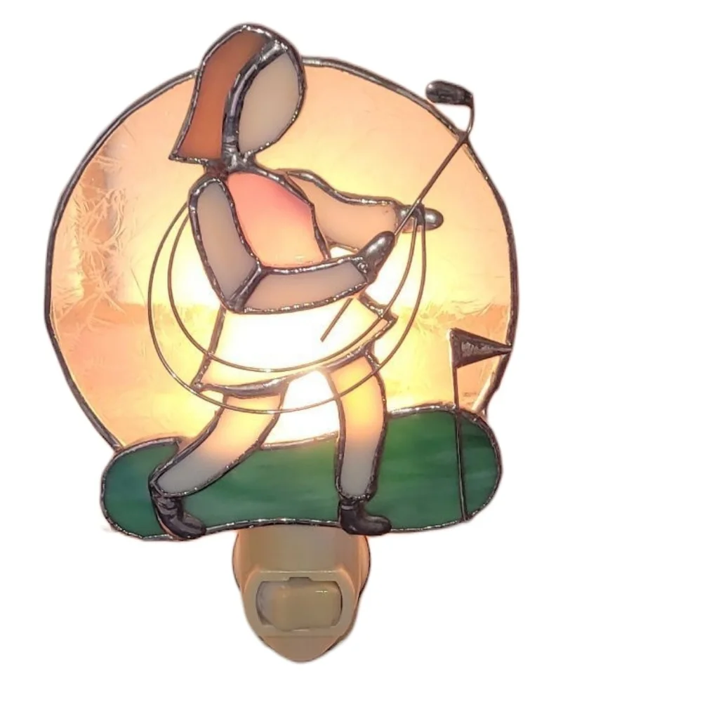 Stained Glass Golfer Night Light